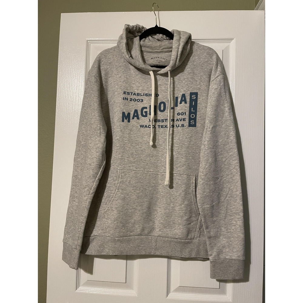 Magnolia Hoodie Sweatshirt Mens XL Gray Silos Waco Texas USA Graphic Pullover